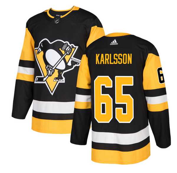 Mens Pittsburgh Penguins #65 Erik Karlsson Black Stitched Jersey Dzhi